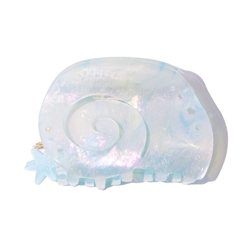 Medium Rippling Blue Shell Hair Claw Clips | NueShiny & Be warm  in