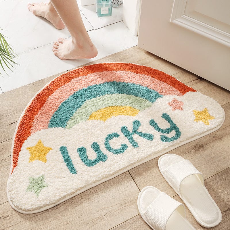 Lucky Fluffy Rainbow Carpet Tufted丨NueShiny- Free Shipping