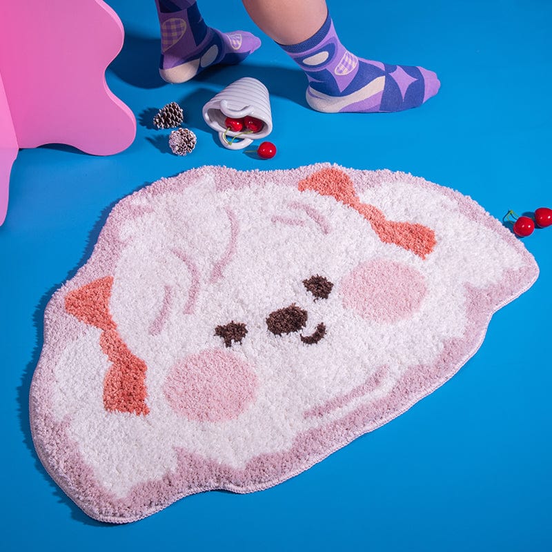 Bathroom Rug Tufted Pink Samoyed丨NueShiny- Free Shipping