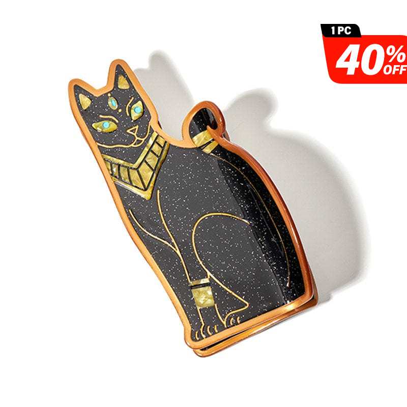 Jumbo Bastet the Black Cat Hair Claw Clips | NueShiny