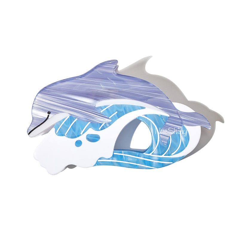 Jumbo Dolphin-Wave Hair Claw Clips | Nueshiny