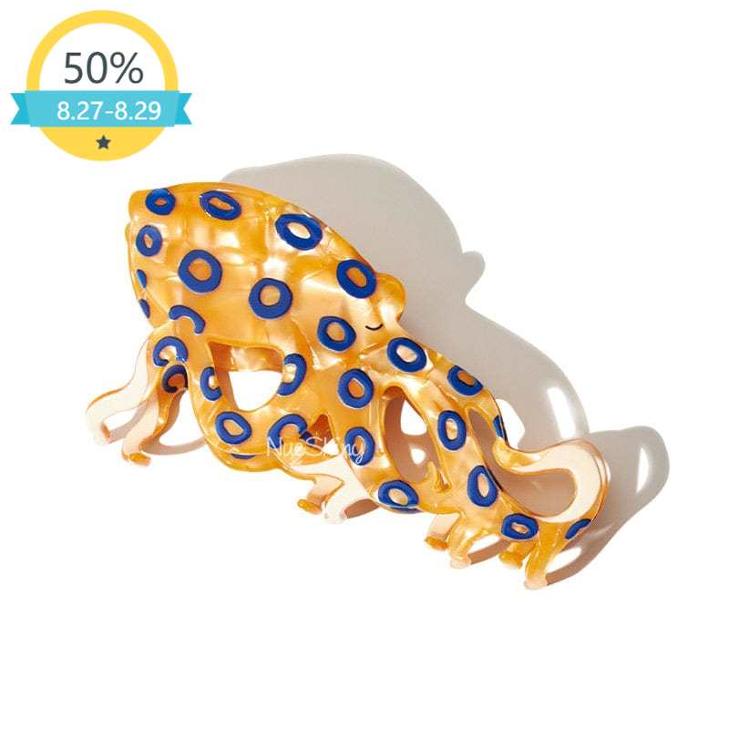 Jumbo Blue-Ringed Octopus Hair Claw Clips丨NueShiny