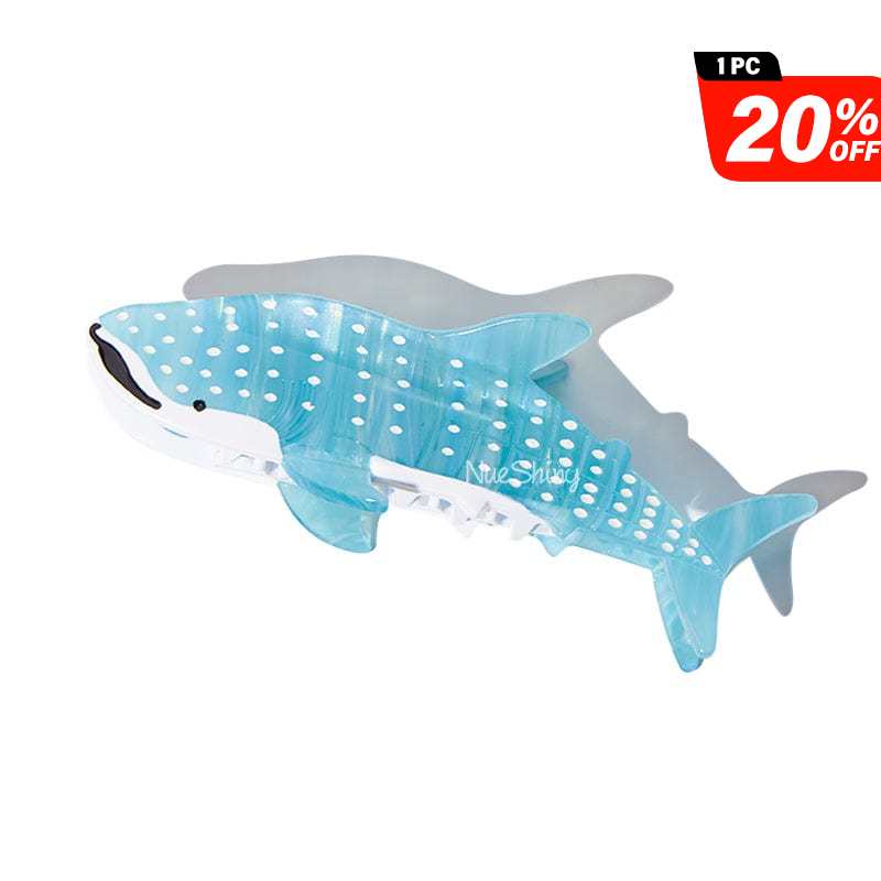 Jumbo Diamond Blue Whale Shark Ocean Series Hair Claw Clips丨NueShiny