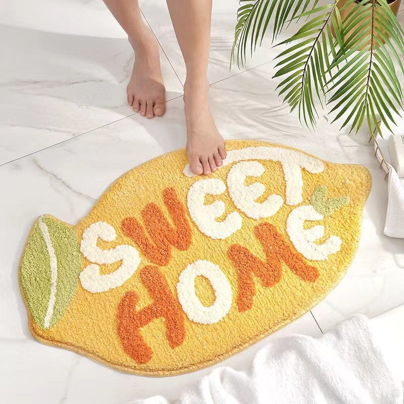 Lemon-Shaped Tufted Rug Lovely Bath Mat Outdoor Rug丨NueShiny- Free Shipping