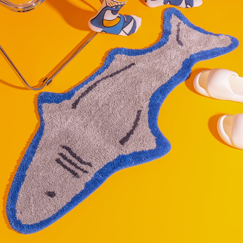 Grey Bath Mat Shark Irregular Rug丨NueShiny- Free Shipping