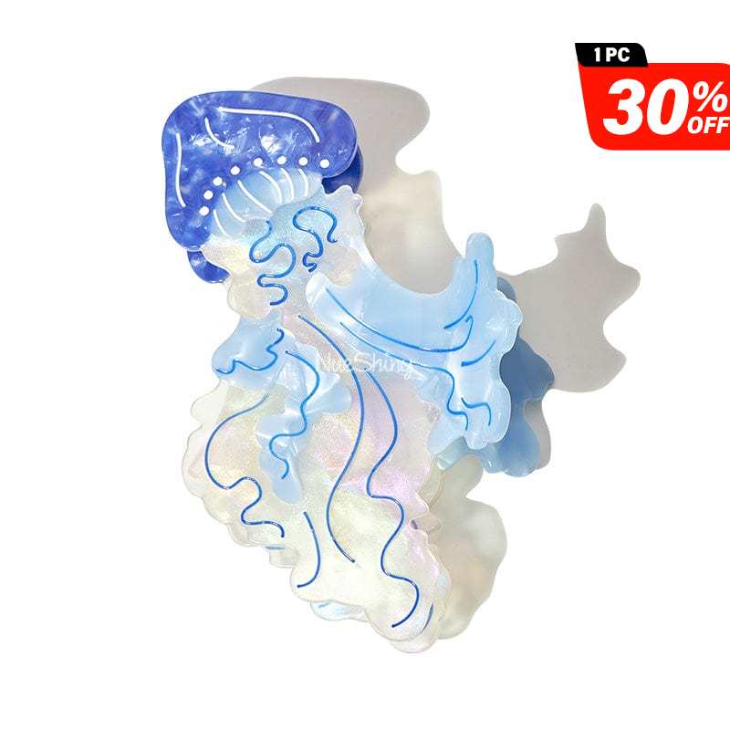 Jumbo Blue Giant Jellyfish Hair Claw Clips | NueShiny
