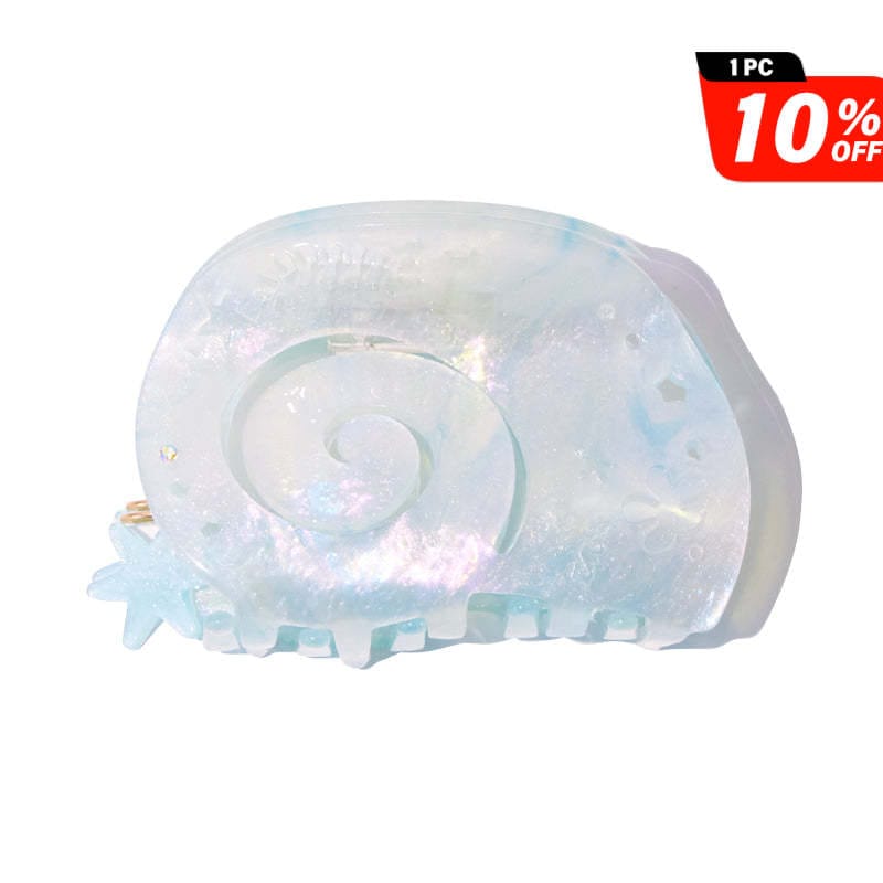 Medium Rippling Blue Shell Hair Claw Clips | NueShiny & Be warm  in