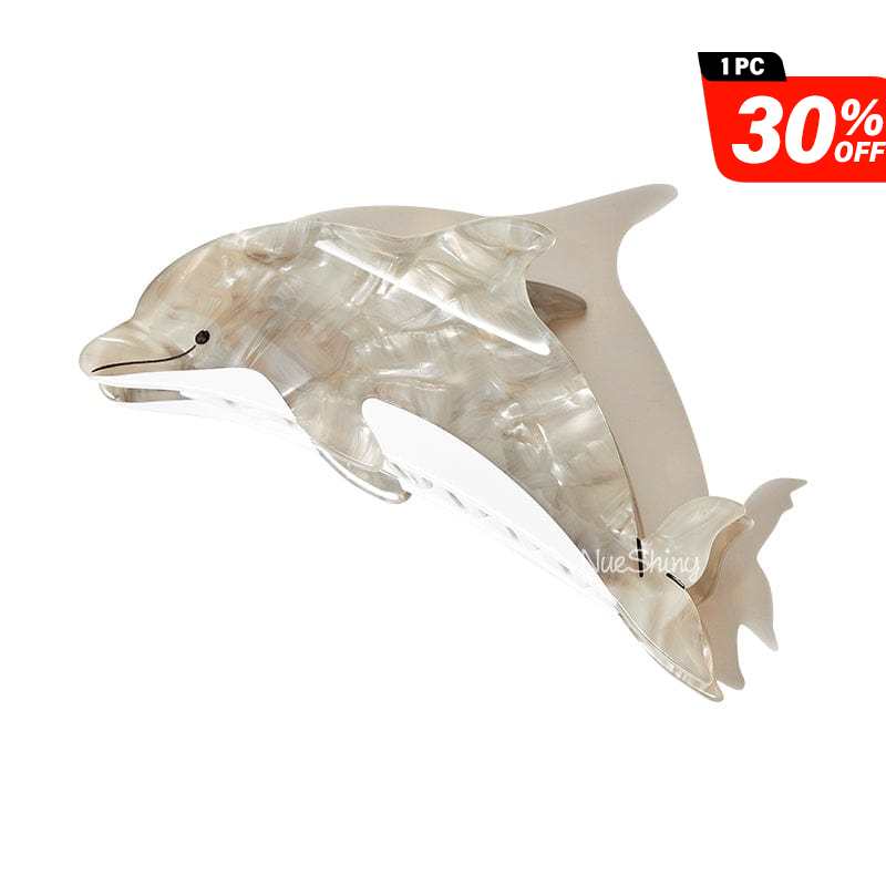 Jumbo Gray Dolphin Hair Claw Clips | NueShiny