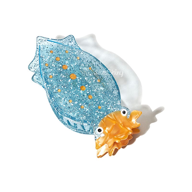 Large Shiny Blue Squid Hair ClawHair Claw Clips | NueShiny