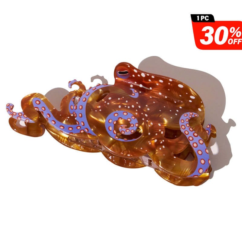Jumbo Brown Octopus Hair Claw Clips | NueShiny
