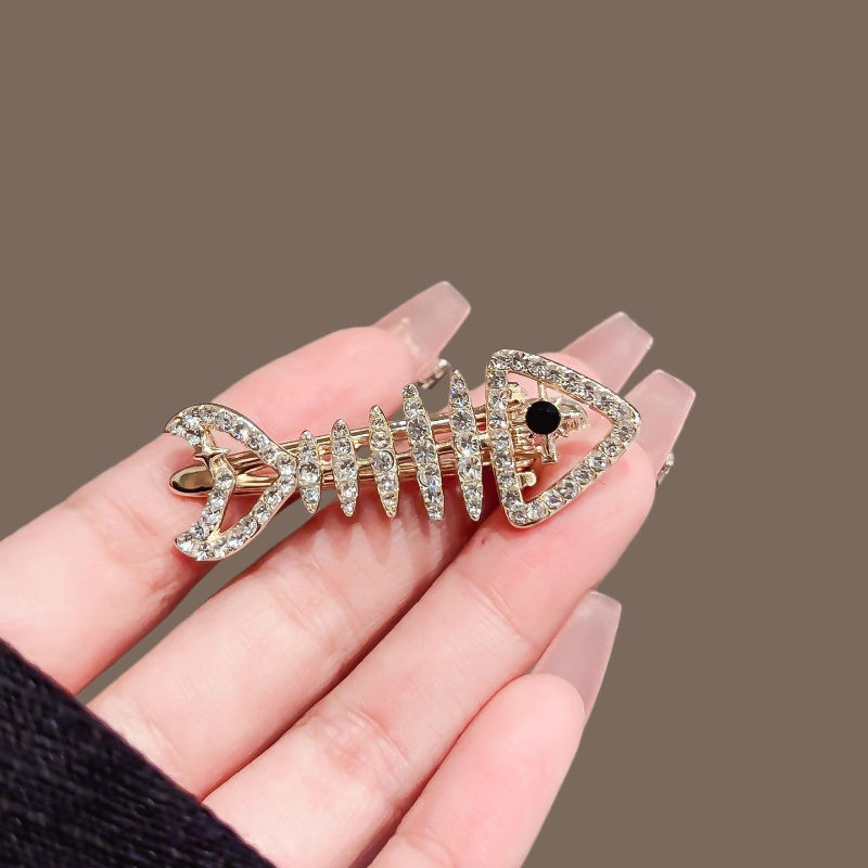 Mini Gold Fishbone Hair Claw Clip  NueShiny