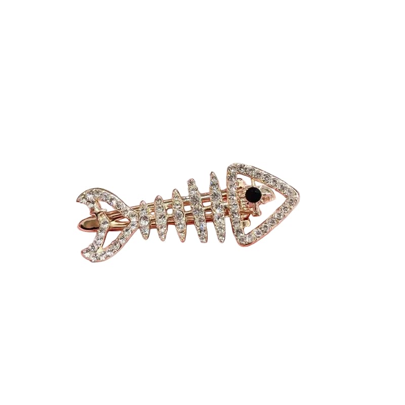 Mini Gold Fishbone Hair Claw Clip  NueShiny