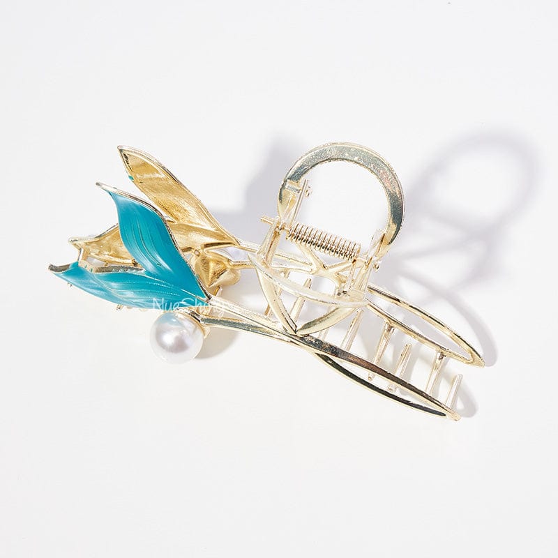 Large Mermaid in Blue Pearls Hair Claw丨NueShiny