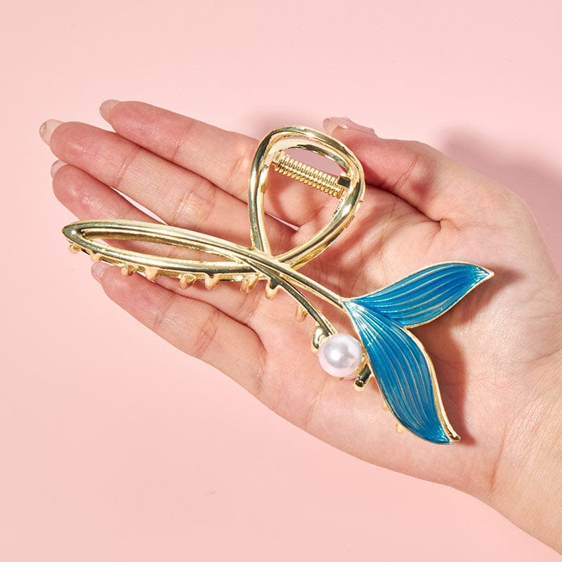 Large Mermaid in Blue Pearls Hair Claw丨NueShiny