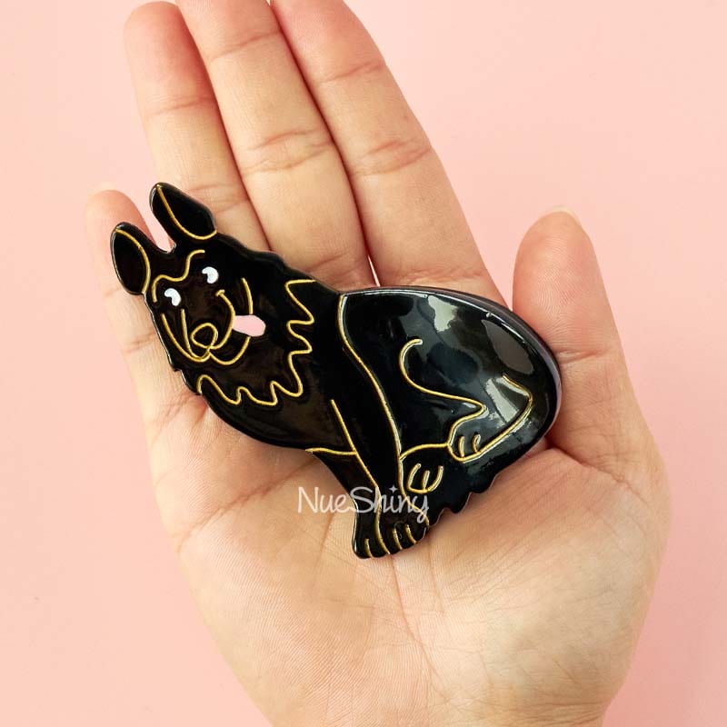 Black German Shepherd Dog Hair Claw NueShiny