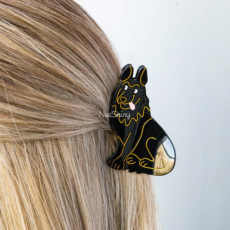 Black German Shepherd Dog Hair Claw NueShiny