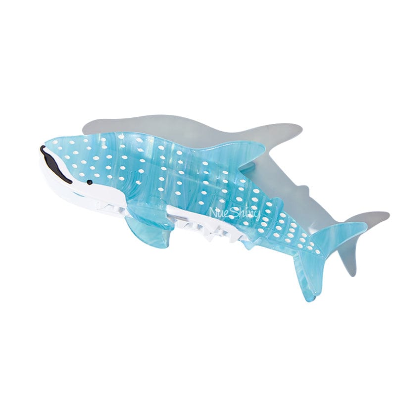 Jumbo Diamond Blue Whale Shark Ocean Series Hair Claw Clips丨NueShiny