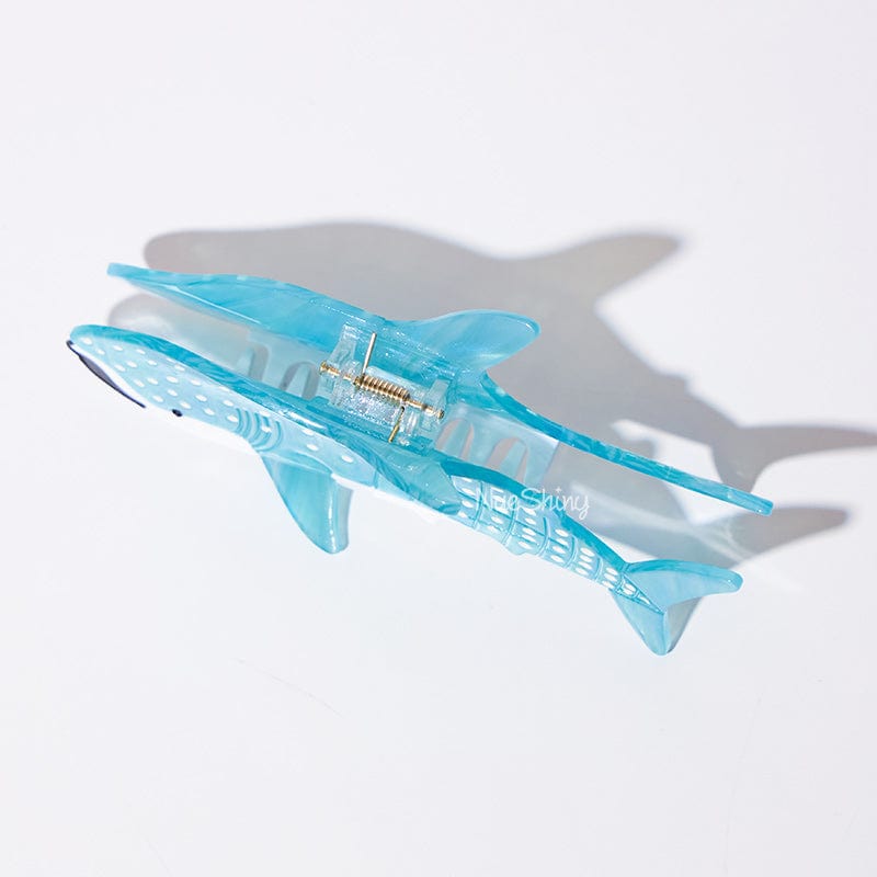 Jumbo Diamond Blue Whale Shark Ocean Series Hair Claw Clips丨NueShiny