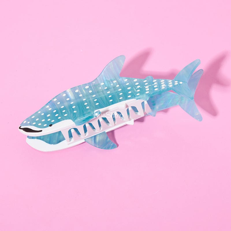 Jumbo Diamond Blue Whale Shark Ocean Series Hair Claw Clips丨NueShiny
