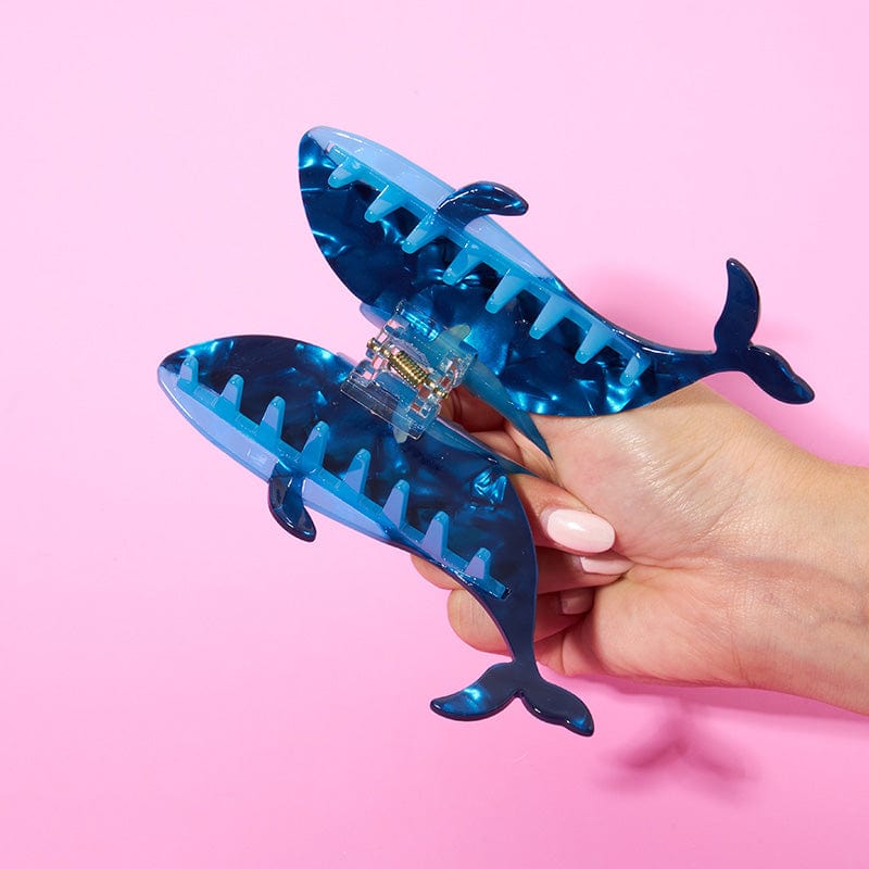 Playful Blue Whale Shark Hair Claw Clips丨NueShiny