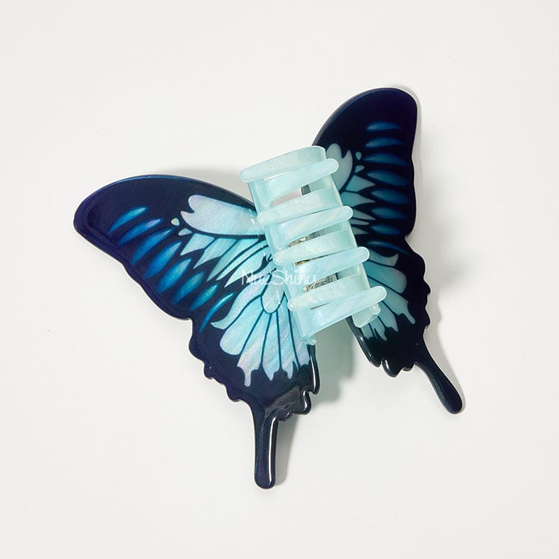 Large Wings of Wonder Blue Vivid Butterfly Hair Claw丨NueShiny