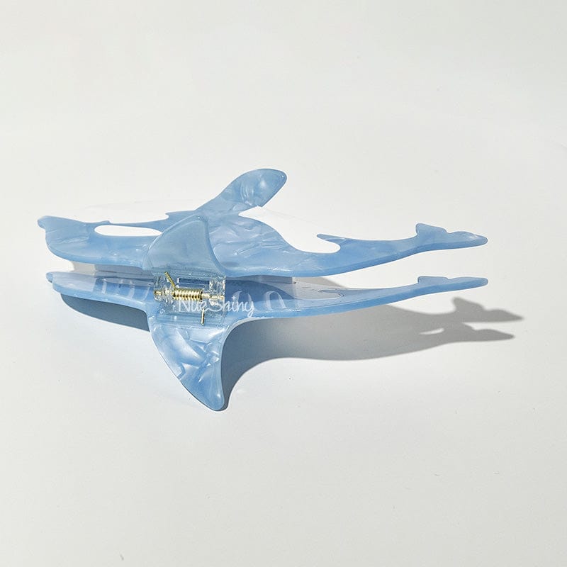 Jumbo Diamond Blue Orca Hair Claw Clip Killer Whale Shark Ocean Lover Series Hair Claw丨NueShiny