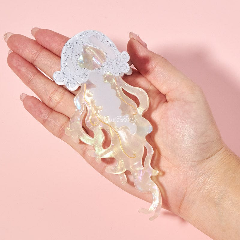 Jumbo Blink White Jellyfish Hair Claw丨NueShiny