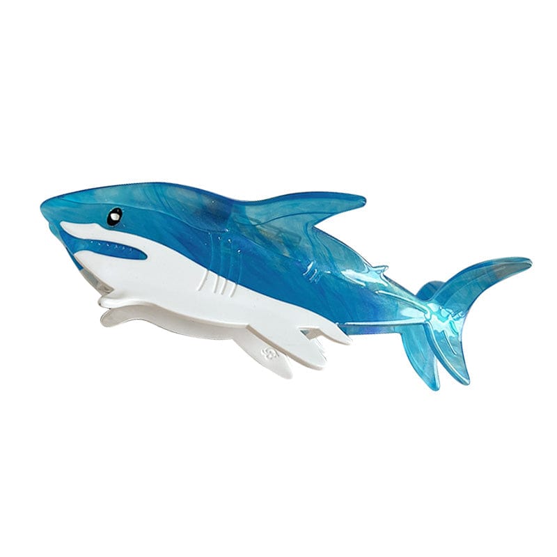 Large  Cartoon Translucent Blue Shark Hair Claw | NueShiny