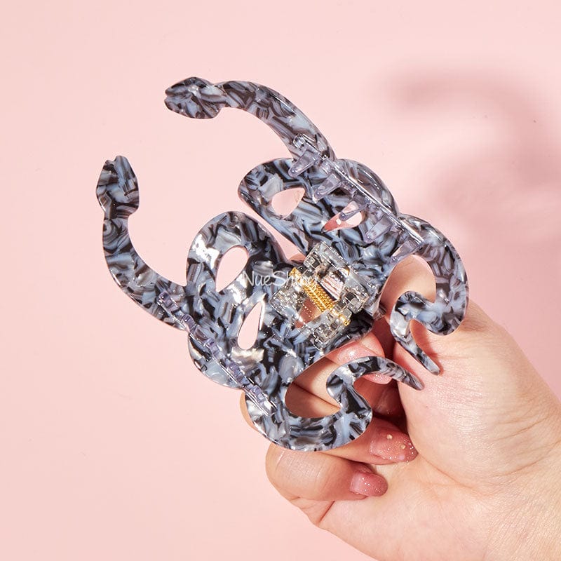Large  Cartoon Cute Black Snake Hair Claw Clips | NueShiny