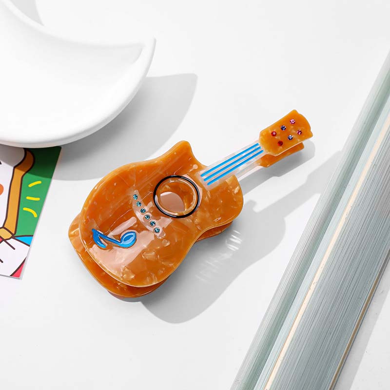 Large  Orange Cartoon Guitar Hair Claw | NueShiny&BubblesClub