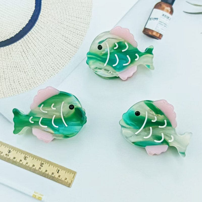 Mini 3Pcs Turquoise Fish Side Clip | Nueshiny