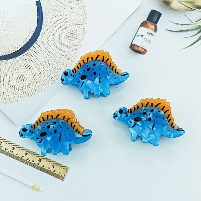 Mini 3Pcs Blue Dinosaur Side Clip | Nueshiny