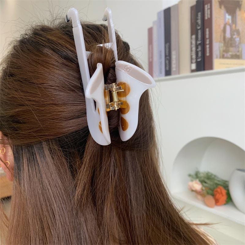 Large Silver Saxophone Hair Claw Clips| NueShiny&BubblesClub