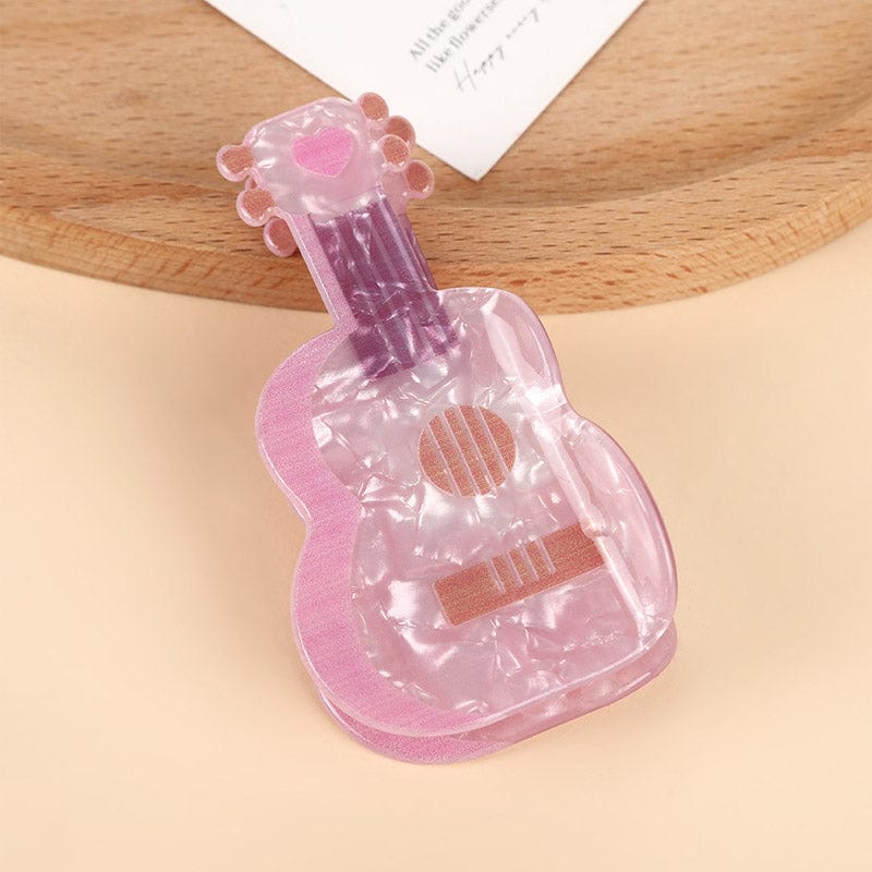 Medium Pink Guitar Hair Claw Clips| NueShiny&BubblesClub