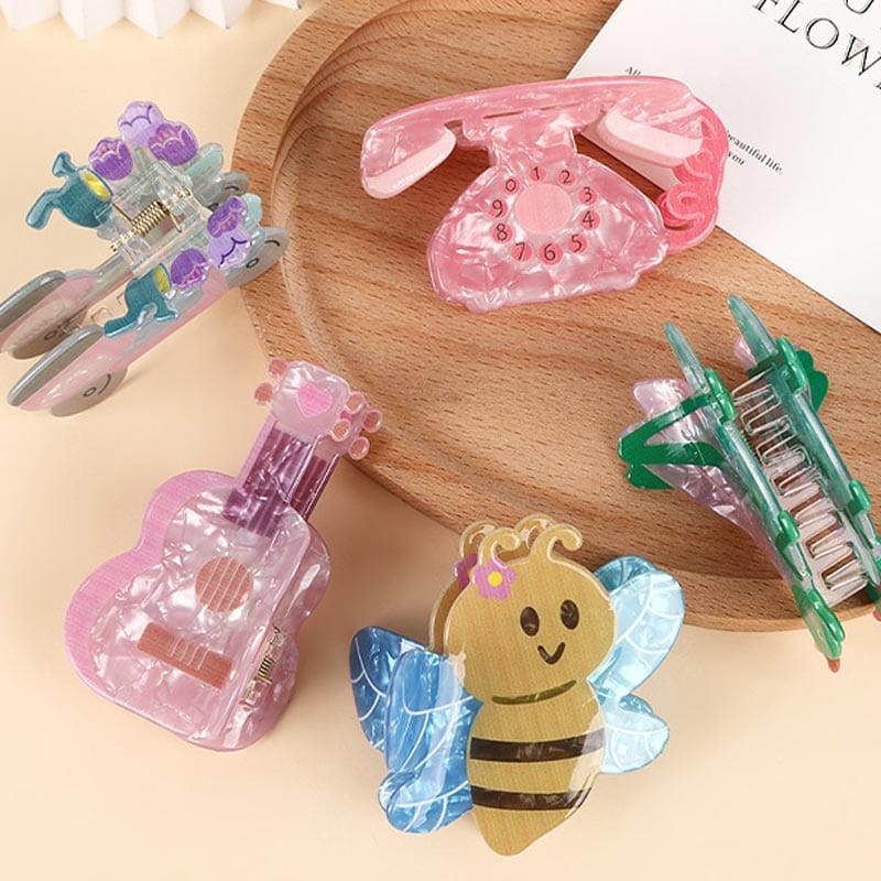 Medium Pink Guitar Hair Claw Clips| NueShiny&BubblesClub