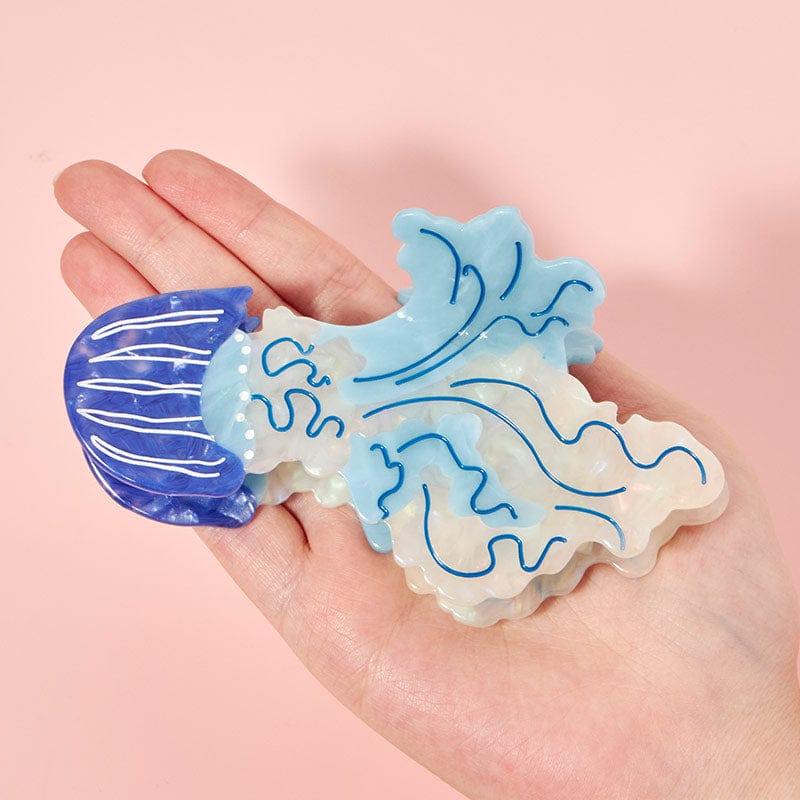 Large Skirt Jellyfish Blue Hair Claw | NueShiny