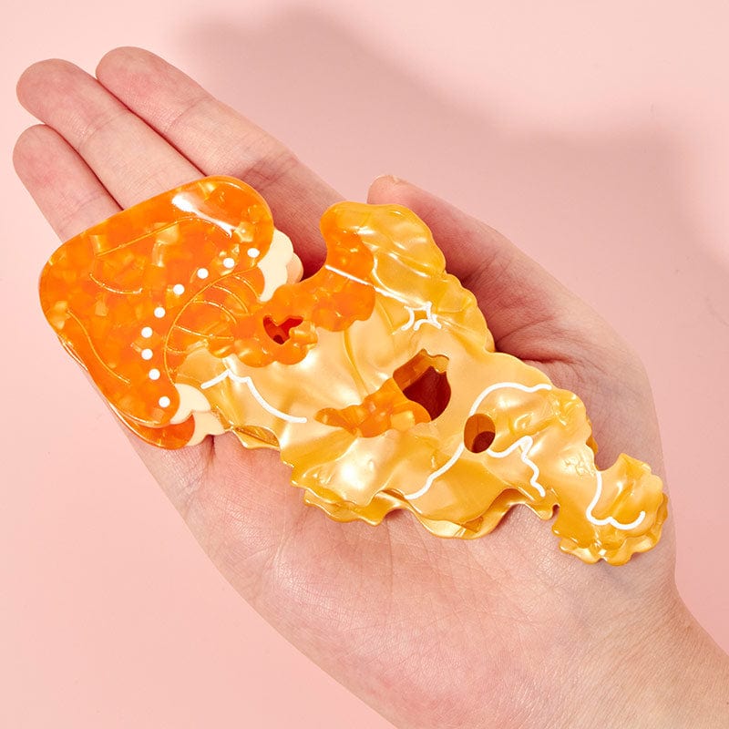 Medium Coral Jellyfish Orange Hair Claw | NueShiny