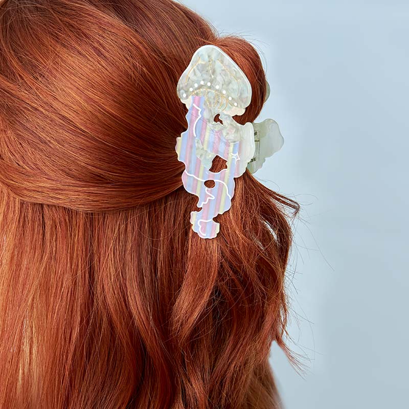 Large Coral Jellyfish Mermaid Color Hair Claw | NueShiny