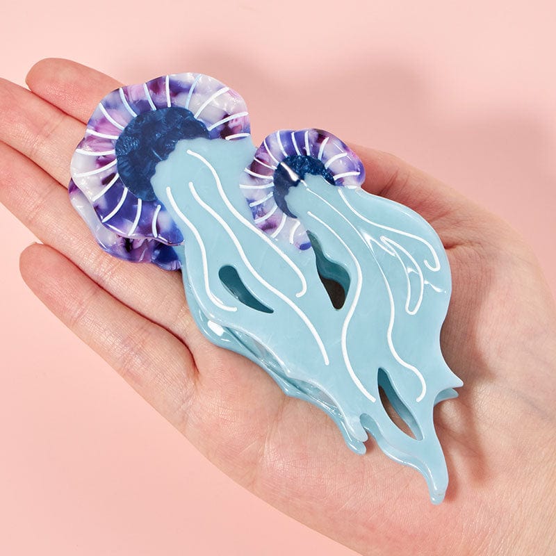 Large Mother And Child Jellyfish Blue Hair Claw | NueShiny
