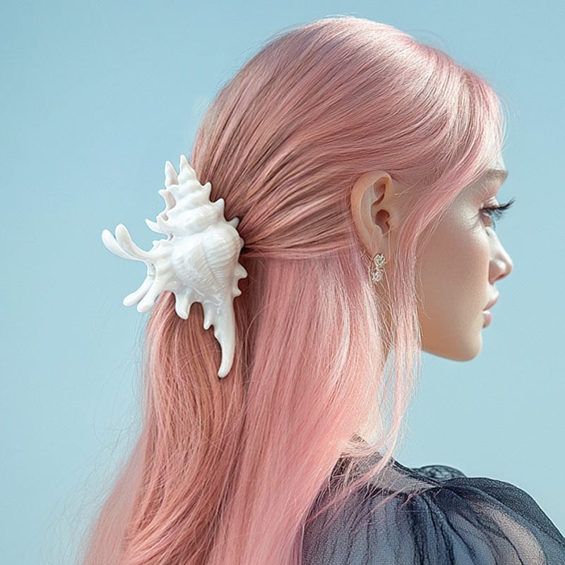 3D Printed White Conch Hair Claw Clips| NueShiny&BurningMoon
