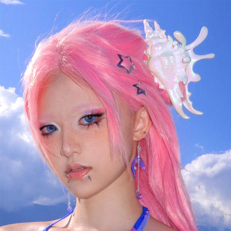 Mermaid Pearlescent White Conch Hair Claw | NueShiny&BurningMoon