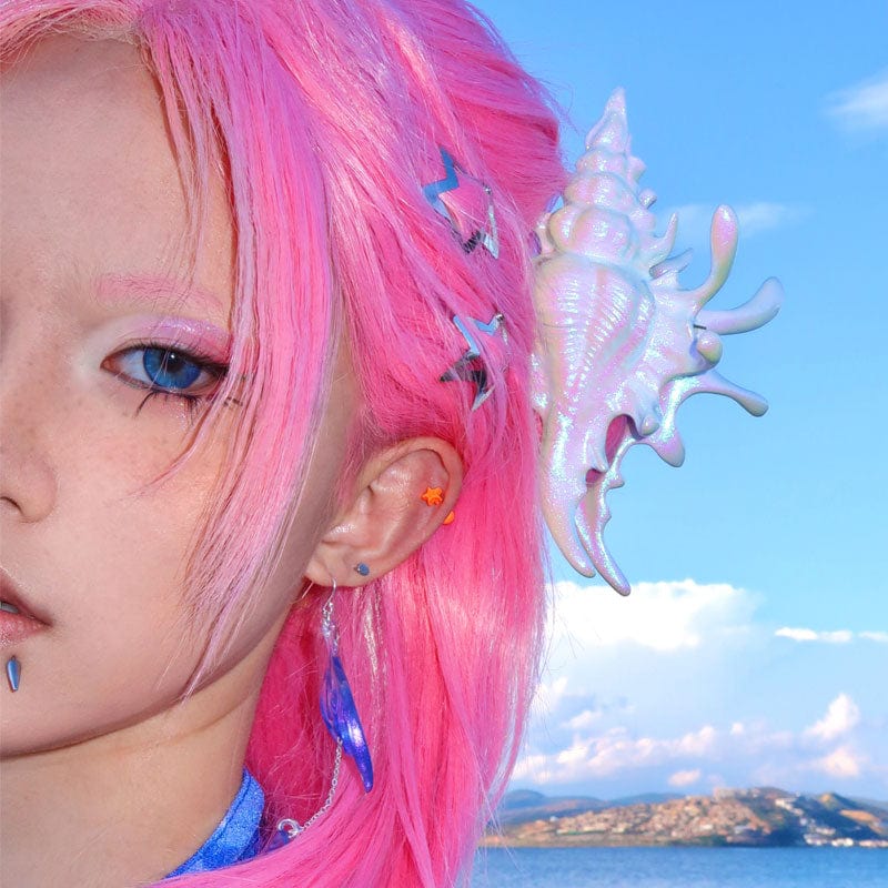 Mermaid Pearlescent White Conch Hair Claw | NueShiny&BurningMoon