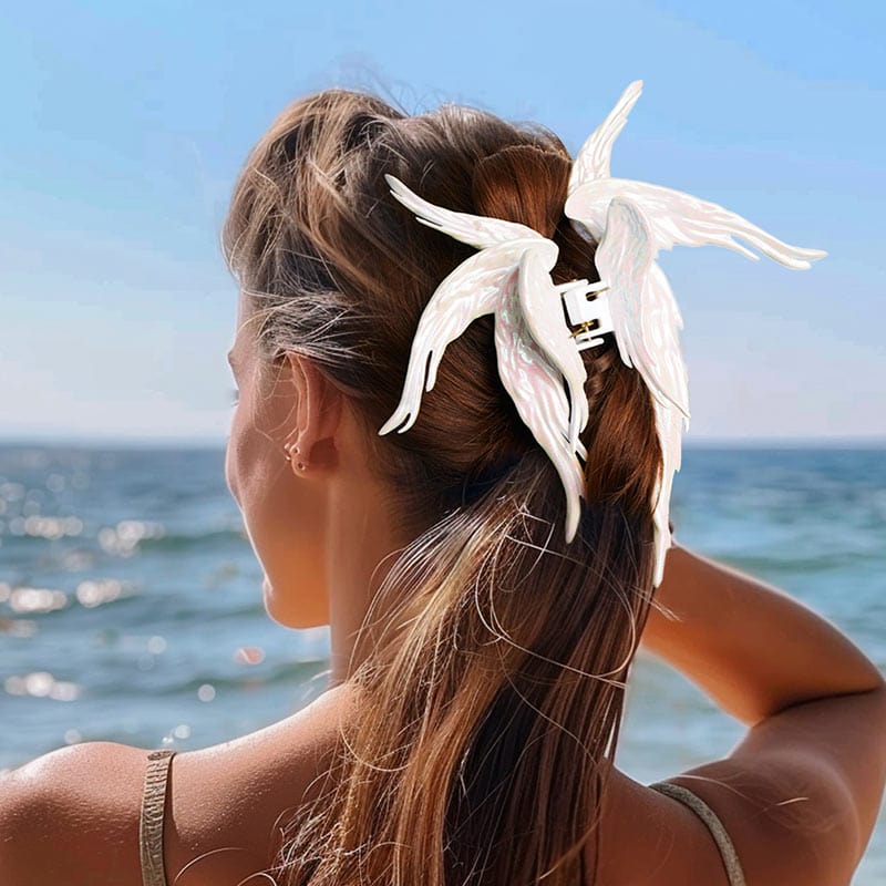 Pearlescent White Rebel Angel Hair Claw Clips| NueShiny&BurningMoon