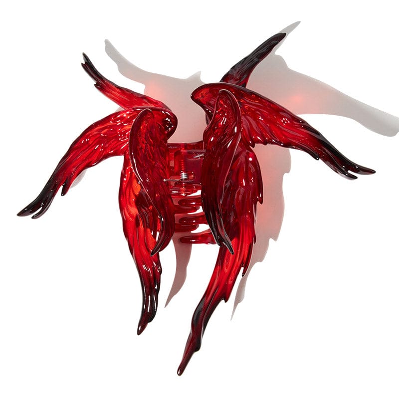 Transparent Black And Red Gradient Rebel Angel Hair Claw | NueShiny&BurningMoon