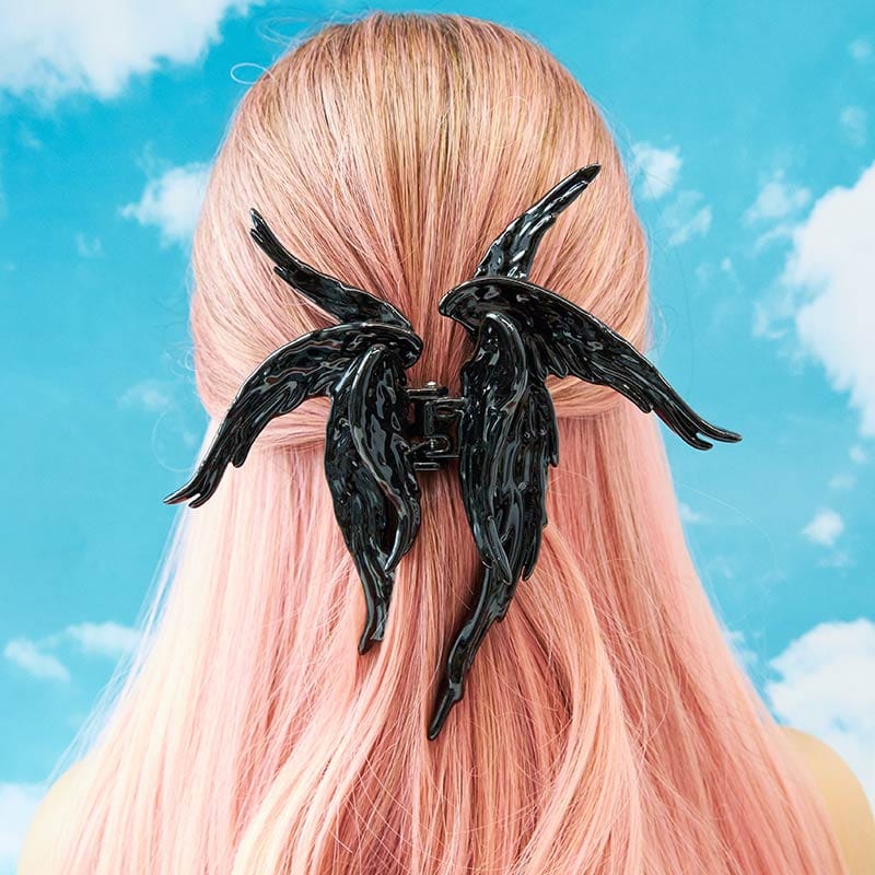 Shiny Black Angel Hair Claw Clips | NueShiny&BurningMoon