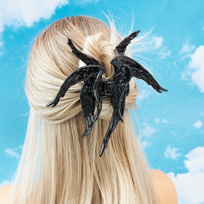 Shiny Black Rebel Angel Hair Claw Clips| NueShiny&BurningMoon