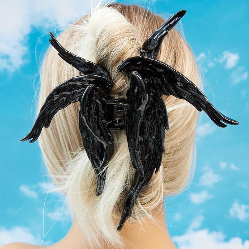 Shiny Black Angel Hair Claw Clips | NueShiny&BurningMoon