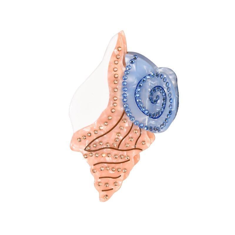 Medium Diamond-Encrusted Conch Hair Claw | NueShiny