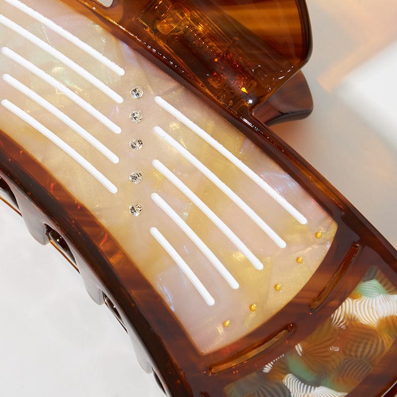 Large Amber Crane – Zither Hair Claw Clips| NueShiny&BubblesClub