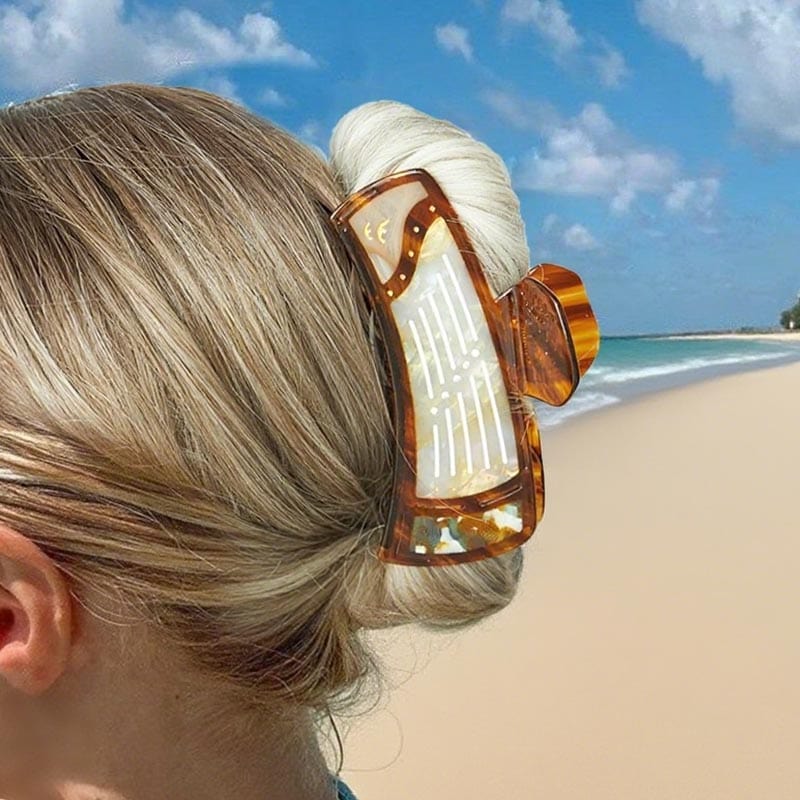 Large Amber Crane – Zither Hair Claw Clips| NueShiny&BubblesClub